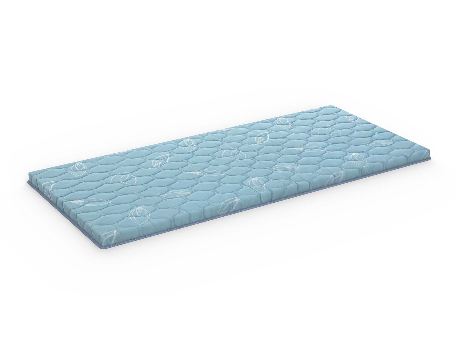 Dormeo Roll Up fedőmatrac 5 cm, támogató Ecocell® hab, csúszásgátló, zöld tea kezelés, pántok és táska a könnyű tárolás és hordozhatóság érdekében 80x