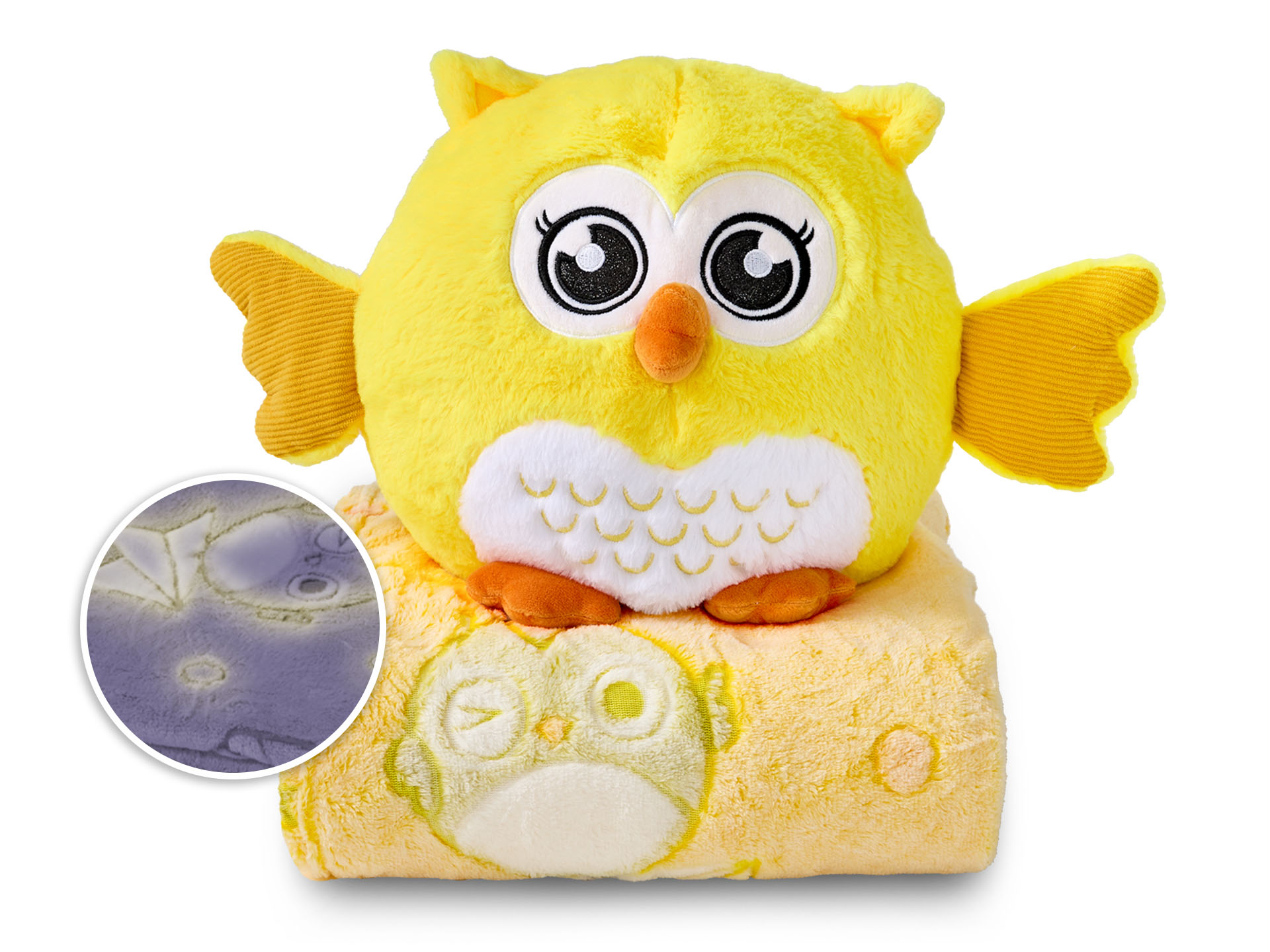 Dormeo Warm Hug emotion bagoly vidám  sárga