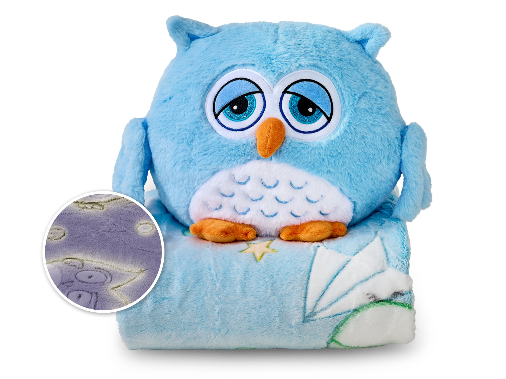 Dormeo Warm Hug emotion bagoly álmos/szomorú  BLUE